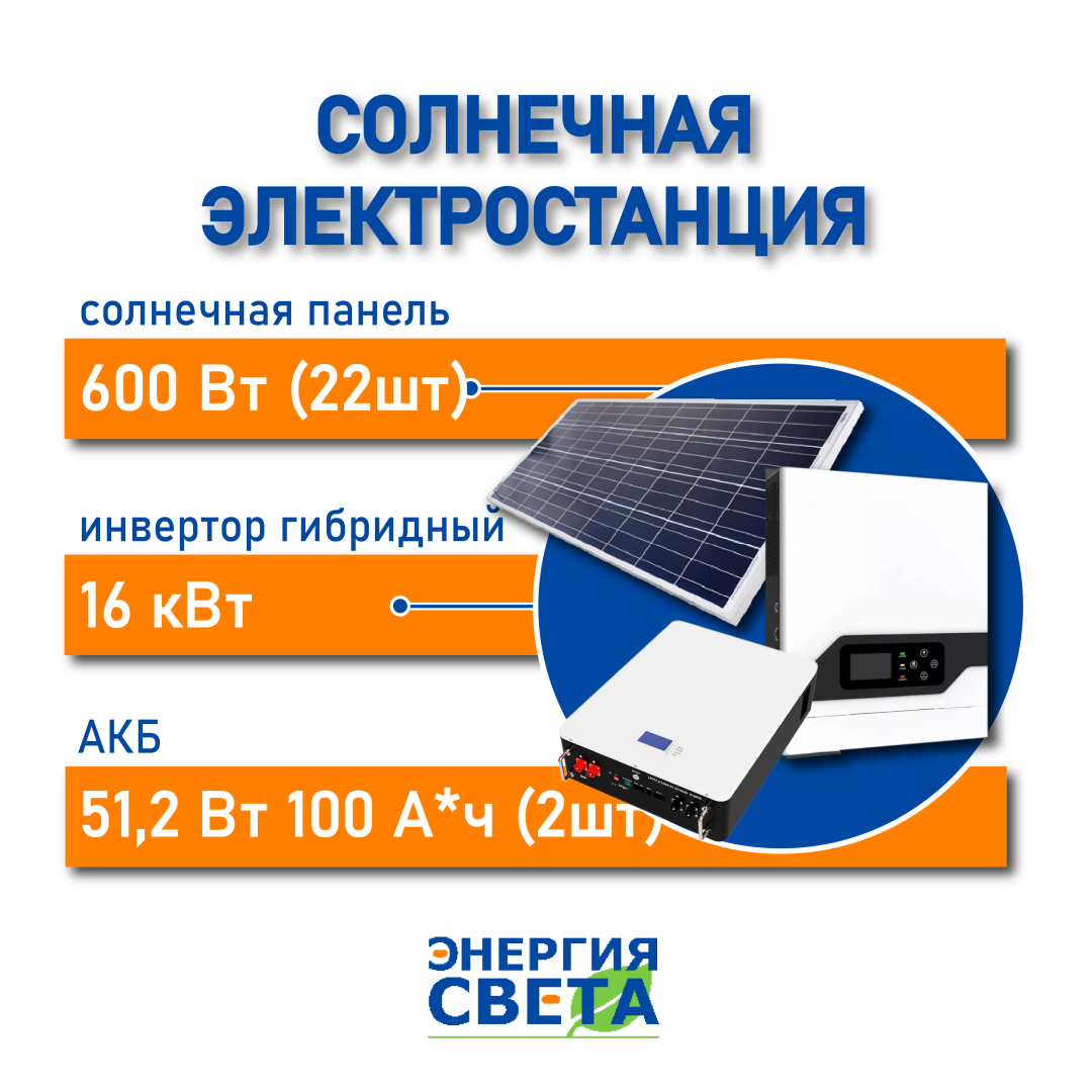 фото Солнечная электростанция «Энергия Света» 16кВт