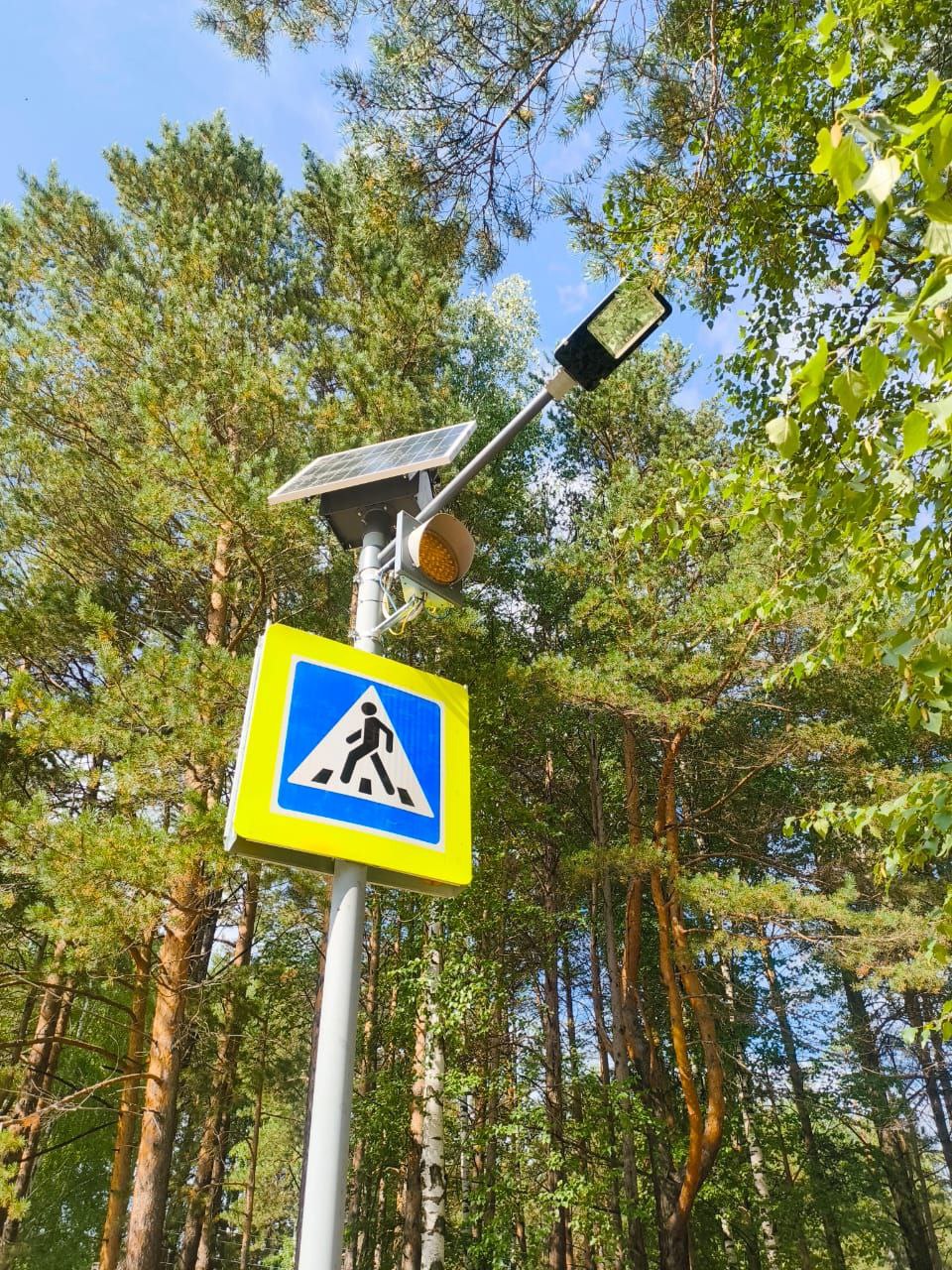 фото Автономный двусторонний светофор с солнечной электростанцией LE-Max ASE